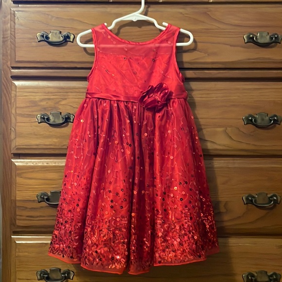 PRINCESS FAITH girls red formal sequin poofy dress Size 4T - Picture 1 of 6
